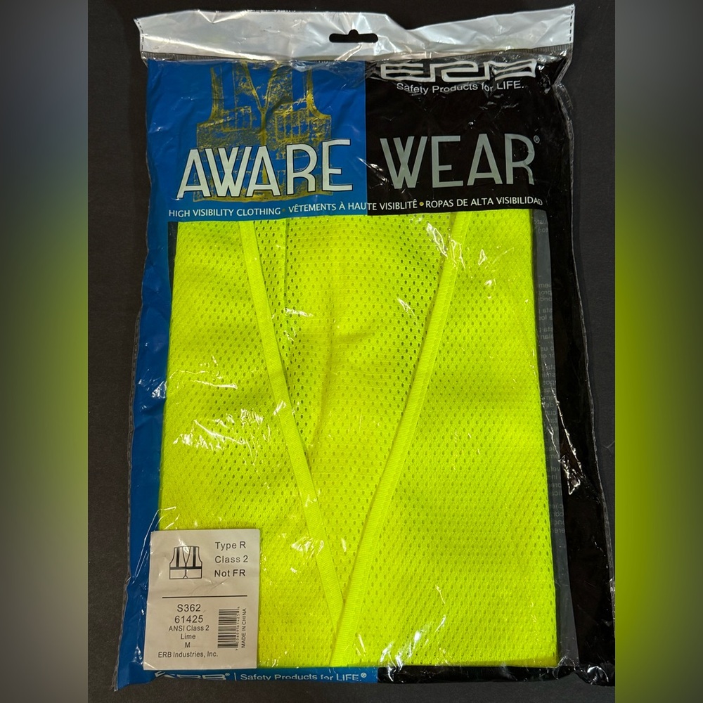 New Aware Wear High Visibility Safety Vest Size: medium
